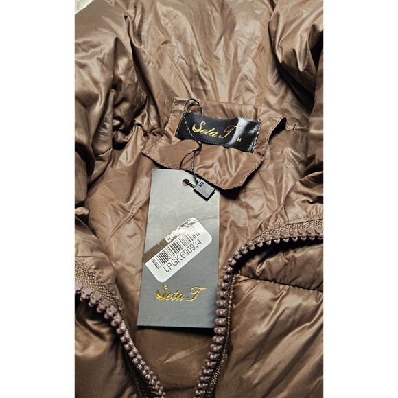 NWT Seta T Size LgHigh Stand Collar Lightweight Zip Puffer Crop Padded Vest Size - Picture 7 of 8